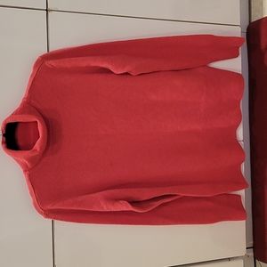 Dark pink women's cashmere sweater with loose turtleneck. Sz. Large.